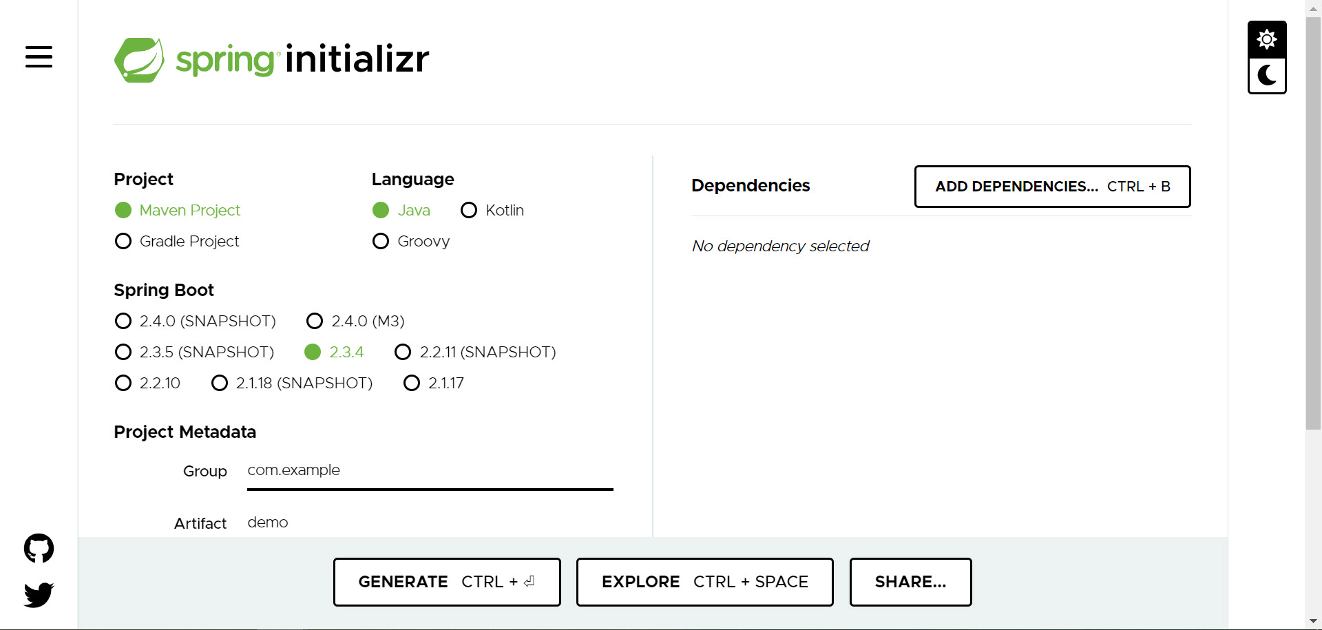 Spring Boot Initializr