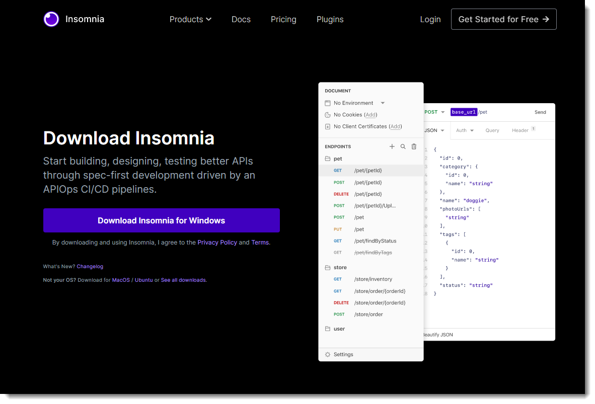 Insomnia Download Page