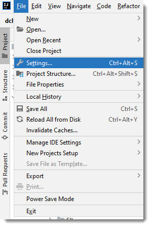 IntelliJ Open Settings Dialog