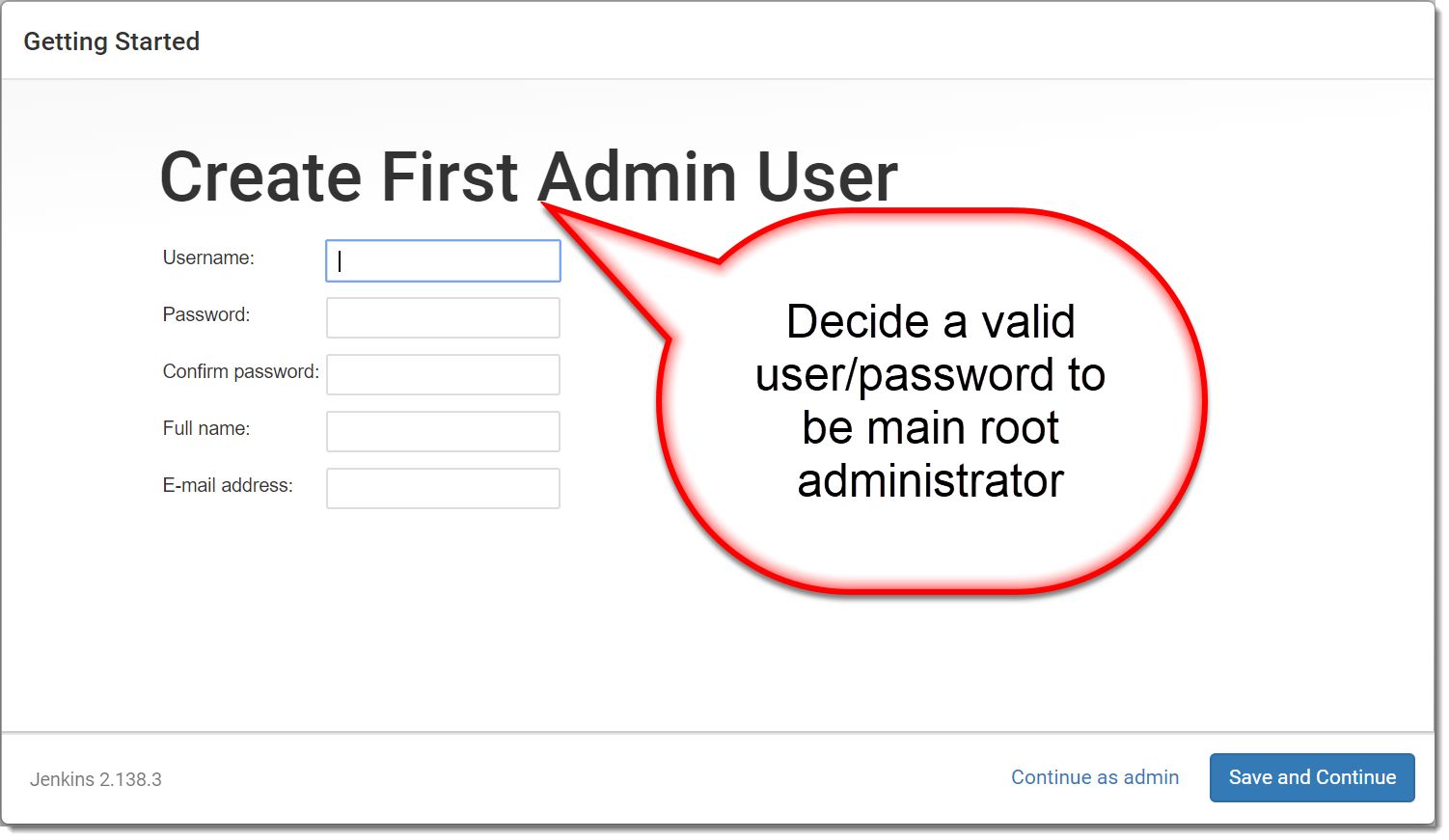 Jenkins Create First Admin User