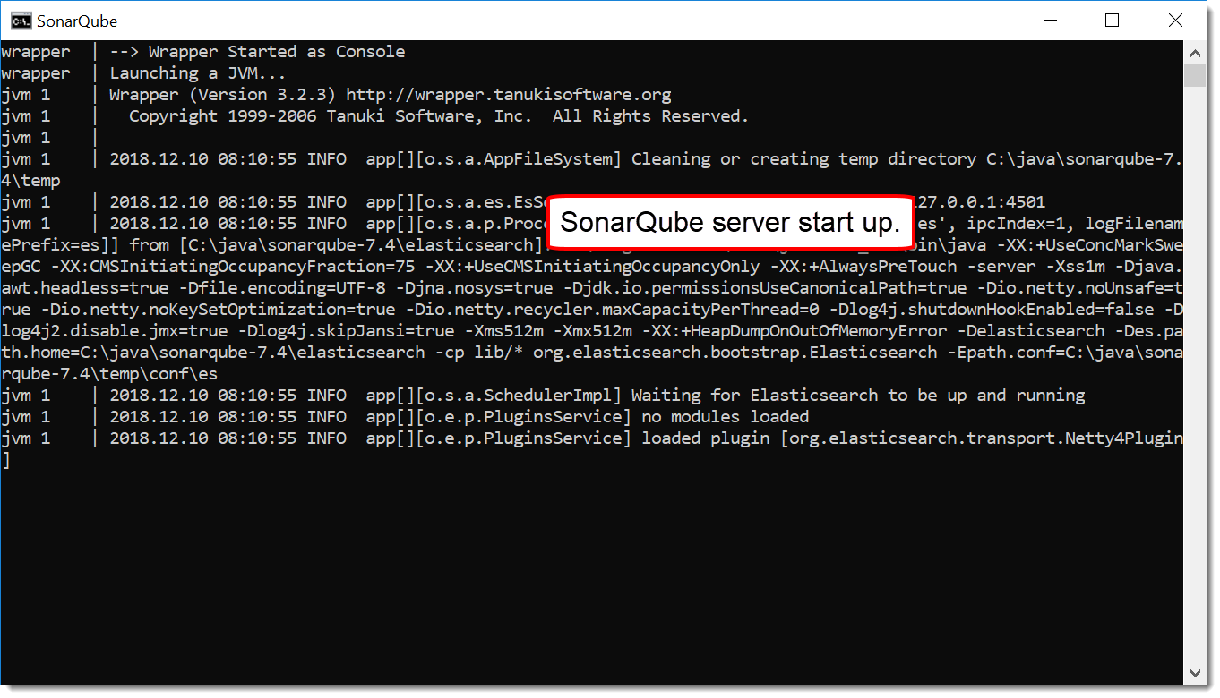 SonarQube Start Up