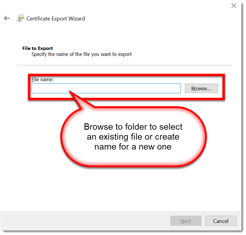 Certificate Select File Name